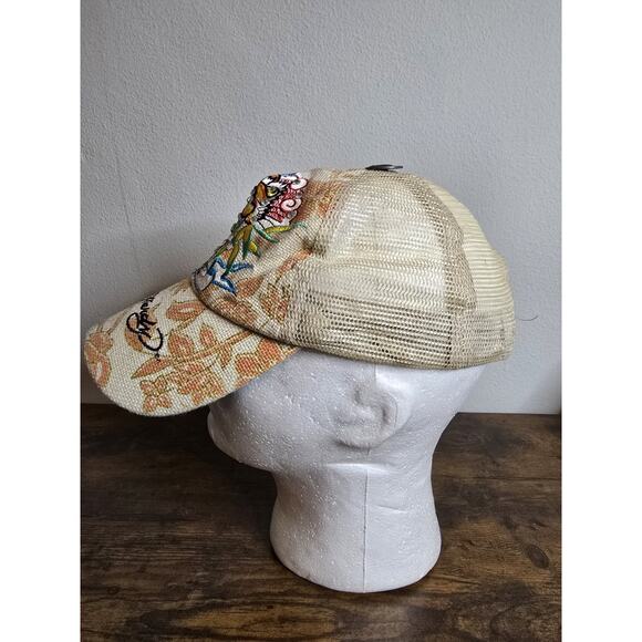 Vintage Y2k Ed Hardy Embroidered Tiger Adjustable Snapback Mesh Trucker Hat - Picture 5 of 7